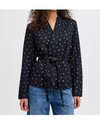 Ichi - Lenarda Quilted Belted Jacket - Lyst