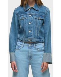 Hudson Jeans - Cuffed Cropped Denim Jacket - Lyst