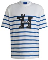HUGO - Cotton-Jersey Loose-Fit T-Shirt With Dog Logo - Lyst