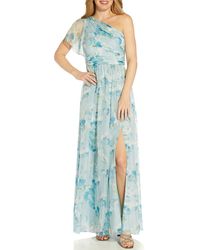 Adrianna Papell - Chiffon Floral Print Evening Dress - Lyst