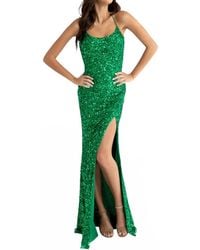 Primavera - Strap Back Sequin Fitted Gown - Lyst