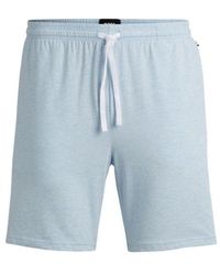 BOSS - Stretch-cotton Shorts With Drawstring Waist And Embroidered Logo - Lyst