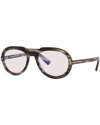 Tom Ford - Eyeglasses Aviator Full Rim, Shiny Dark Havana Frame And Clear Demo Lenses Lens Ft5756-B052 - Lyst