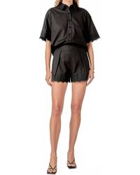 English Factory - Midnight Lace Linen Shirt - Lyst