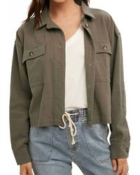 Wishlist - Cotton Relaxed Crop Jacket With Pocket - Lyst