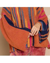 Pol - Oversized Colorful Fringe Sweater - Lyst