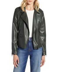 Halogen® - Faux Leather Motorcycle Biker Moto Jacket - Lyst