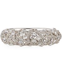 Diana M. Jewels - 18 Kt White Gold Diamond And Sapphire Bangle - Lyst