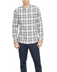 Vince - Cotton Rayon Coastal Plaid Casual Shirt - Lyst