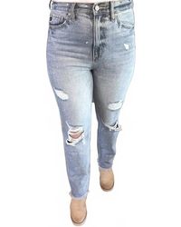 Kancan - Oceane High Rise Slim Straight Jeans - Lyst