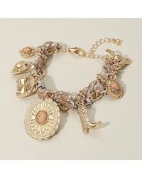 Fashnzfab - Western Cowboy Hat Boot Charm Station Fabric Chain Bracelet - Lyst