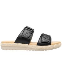 flexi - Leather Two-strap Sandals In Black - Lyst
