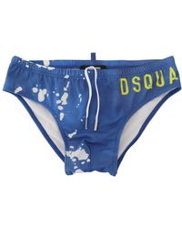 DSquared² - Dsqua2 Logo Print Men Swim Brief Swimwear - Lyst