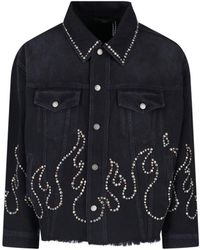 Amiri - Crystal-Embellished Denim Jacket - Lyst
