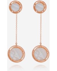 Damiani - D. Side 18k Rose Gold Diamond And Mother Of Pearl Drop Earrings - Lyst