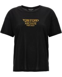 Tom Ford - Silk T-Shirt With Bold Logo Print - Lyst