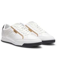 BOSS - Mixed-Material Trainers With Contrast Back Tab - Lyst