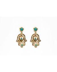 Avenue Chic - Teardrop Hamsa Earrings - Lyst