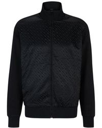 BOSS - Cotton-blend Regular-fit Sweatshirt With Monogram Pattern - Lyst