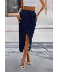 TRUEDAMES - Solid Twist Wrap Assassin Fit Skirt - Lyst