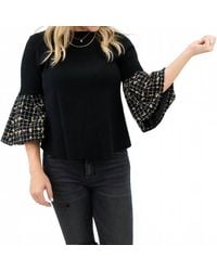 Thml - Tweed Angel Sleeve Top - Lyst