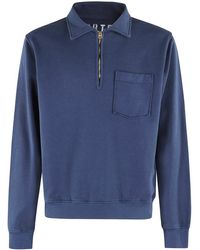 Fortela - Half-Zip Sweatshirt With Pointed Collar - Lyst