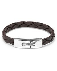Uno De 50 - Braided Leather Spring Clasp Bracelet - Lyst