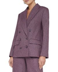L'Agence - Colin Double Breasted Wool Blazer - Lyst