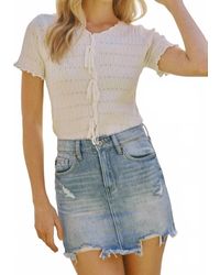Kancan - Frayed Bottom Mini Skirt - Lyst