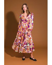 TRUEDAMES - Blossom Beauty Woven Midi Dress - Lyst