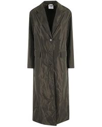 Aspesi - Military-Inspired Long Coat With Flap Pockets - Lyst