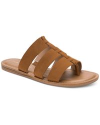 Sun & Stone - Oliaa Faux Suede Toe-Post Slide Sandals - Lyst