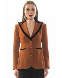Alexia Admor - Velvet Trim Contrast Collar Blazer - Lyst