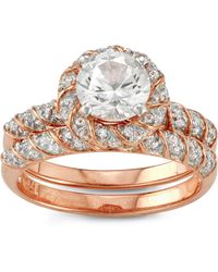 Designs by Gioelli - 14K Rose Over Sterling Created Sapphire Ring - Lyst