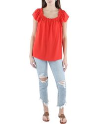 Cece - Square Neck Ruffled Blouse - Lyst