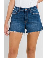VERVET BY FLYING MONKEY - High Rise Slit Raw Hem A-Line Short - Lyst