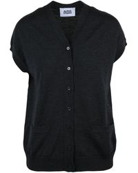 Alpha Studio - Button-Down Merino Wool Vest With V-Neckline And Front Pockets - Lyst