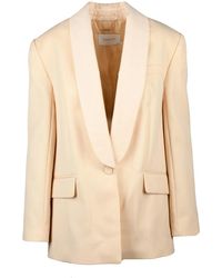 Zimmermann - Cream Wool-Blend Fitted Jacket - Lyst