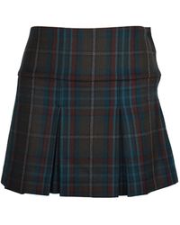 Miu Miu - Plaid Pleated Mini Skirt - Lyst