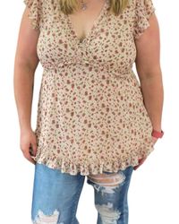 Jodifil - Floral Babydoll Ruffle Top - Lyst