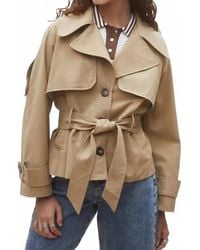 Suncoo - Elliot Belted Short Trench Coat Jacket - Lyst
