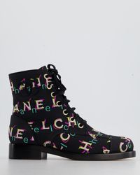 Chanel - Multicolour Canvas Logo Boots - Lyst