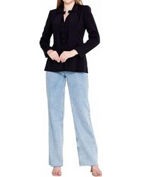 Zaalima Fashion - Long Sleeve Crepe Solid Color Regular Jacket - Lyst