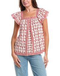 Max Studio - Square Neck Flutter Sleeve Blouse - Lyst