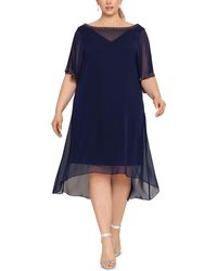 Betsy & Adam - Plus Chiffon Embellished Cocktail And Party Dress - Lyst