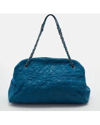 Chanel - Teal Quilted Leather Just Mademoiselle Bowler Bag - Lyst