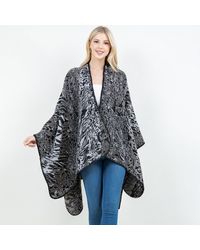 TRUEDAMES - Open Front Animal Print Shawl Wrap Poncho With Loop - Lyst