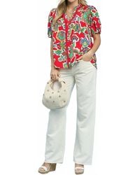 Umgee - Floral Button Down Blouse - Lyst