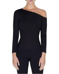 Rosetta Getty - Long Sleeve Off The Shoulder Top - Lyst