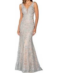 Tella Couture - Long Fitted Sleeveless Prom Gown - Lyst